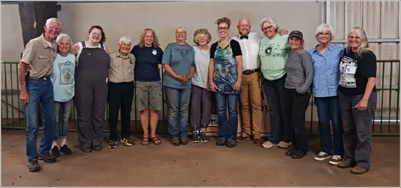 Group photo of Angora goat breeders and friends. Photo: Unknown.